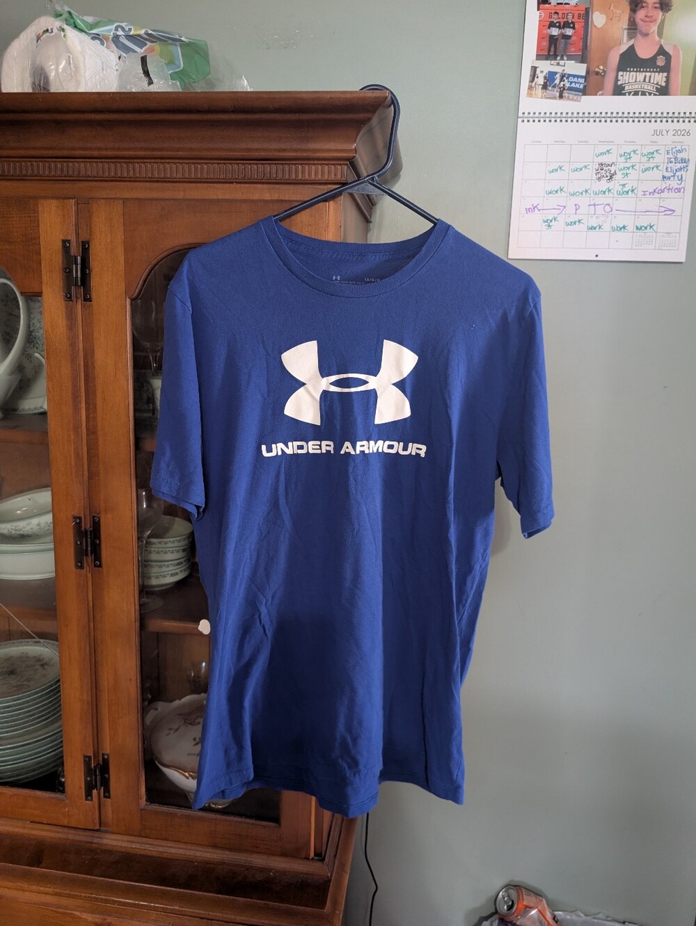 Under Armour Royal Blue Short Sleeve Tee with White Logo